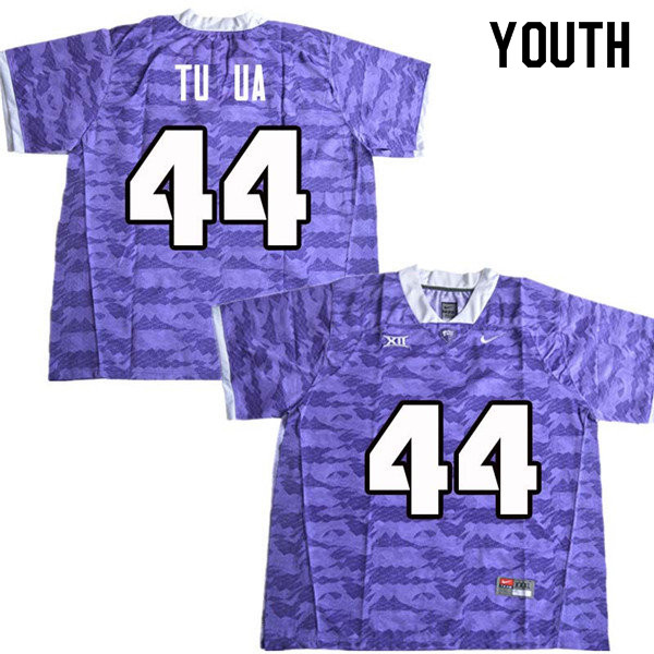 Youth #44 Ezra Tu ua TCU Horned Frogs College Football Jerseys Sale-Purple - Click Image to Close